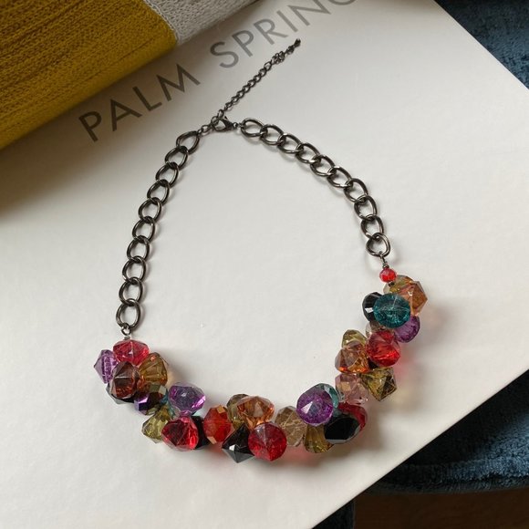 Bold Jewel Tone Statement Necklace - Picture 9 of 14